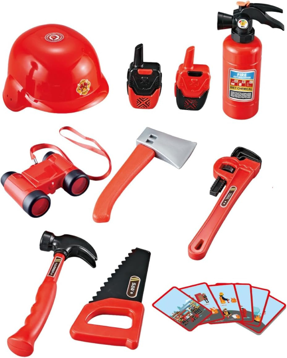 Set Masina de Pompieri Rovo H355A, Stingator cu aburi, Sunete, Becuri, Masina electrica,  accesorii incluse [4]