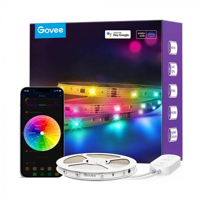 Banda LED Govee H618A RGBIC, 5m, Sincronizare Muzica, Wifi si Bluetooth, Alexa , Google Asistant [8]