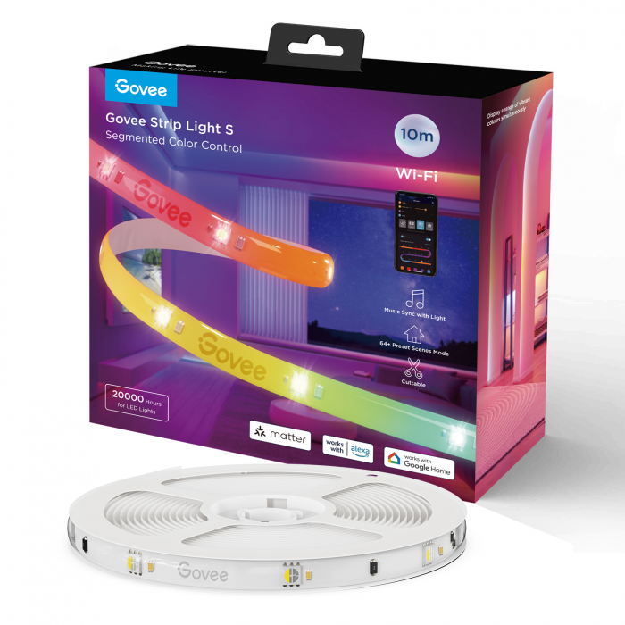 Banda LED Govee H612C RGBICW, 10m, Sincronizare Muzica, Wifi, Bluetooth, Matter, Alexa , Google Asistant [2]