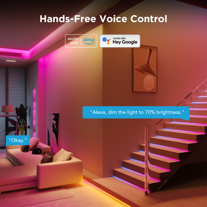 Banda LED Govee H612C RGBICW, 10m, Sincronizare Muzica, Wifi, Bluetooth, Matter, Alexa , Google Asistant [4]