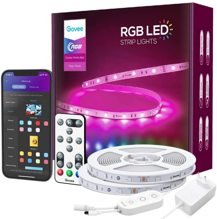 Banda LED Govee H6154 RGB, Sincronizare Muzica, Wifi si Bluetooth 15m, Telecomanda, Alexa , Google Asistant [1]