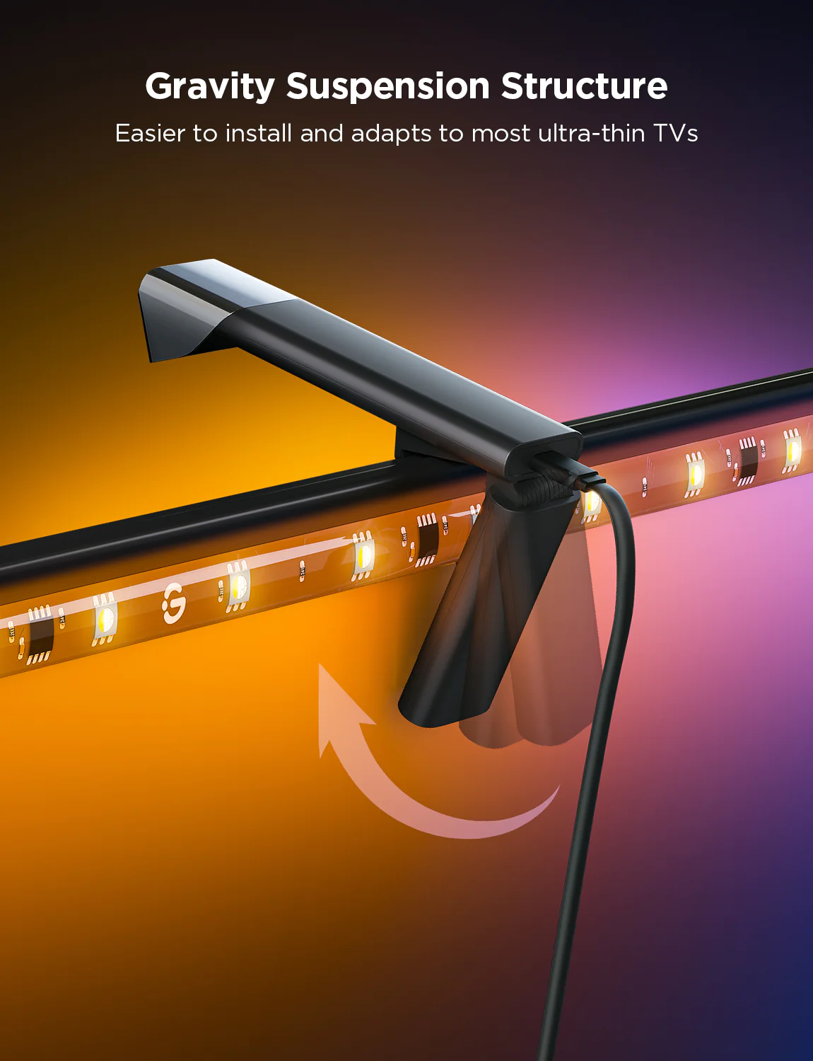 Banda LED Govee TV Backlight 3 Lite, H6097, Wi-Fi + Bluetooth, RGBICW, Camera, 40~50 inch, Fisheye Correction [8]
