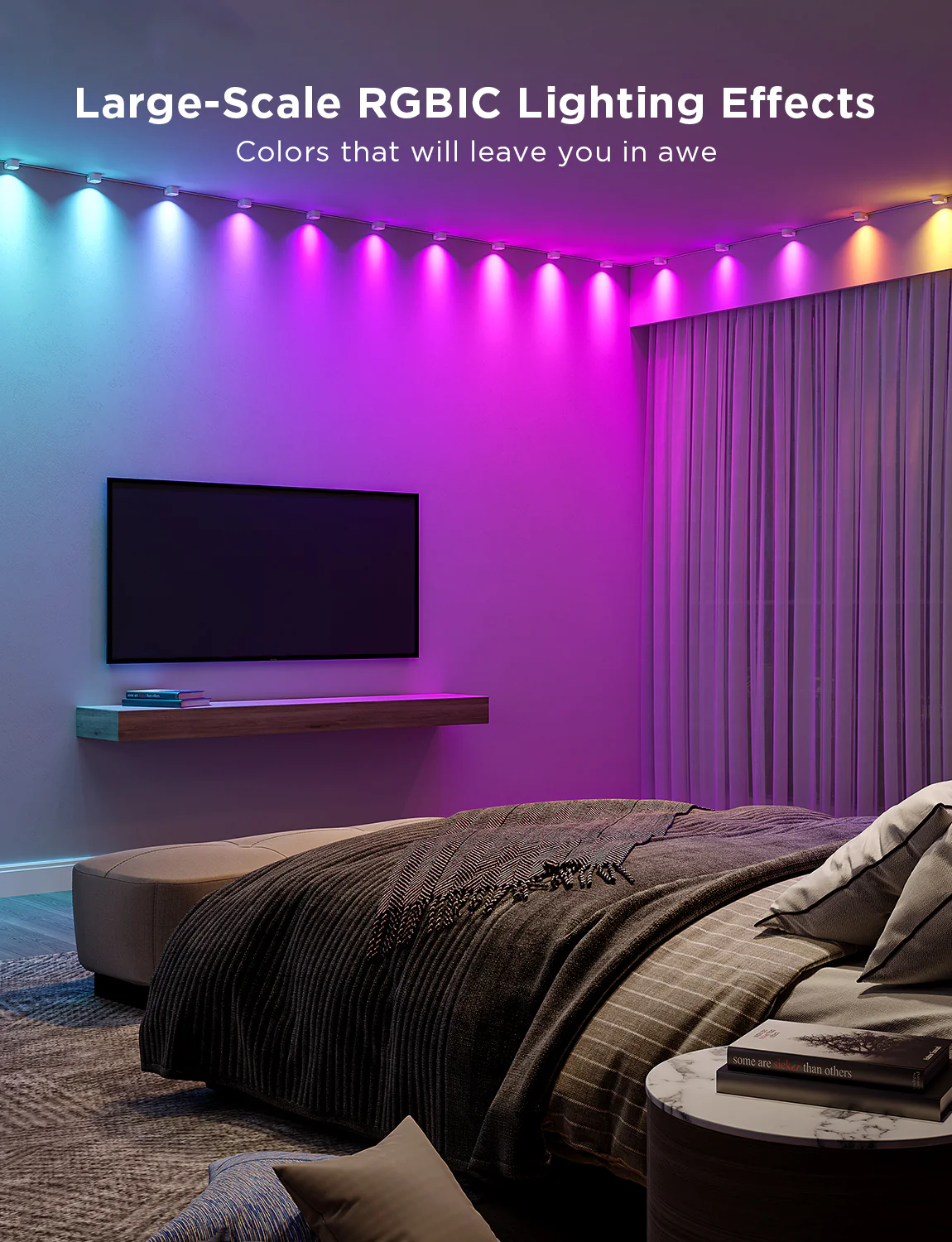 Banda cu Spoturi LED Govee RGBIC String Downlights, H608A, 5m, Wi-Fi, sincronizare muzica [6]