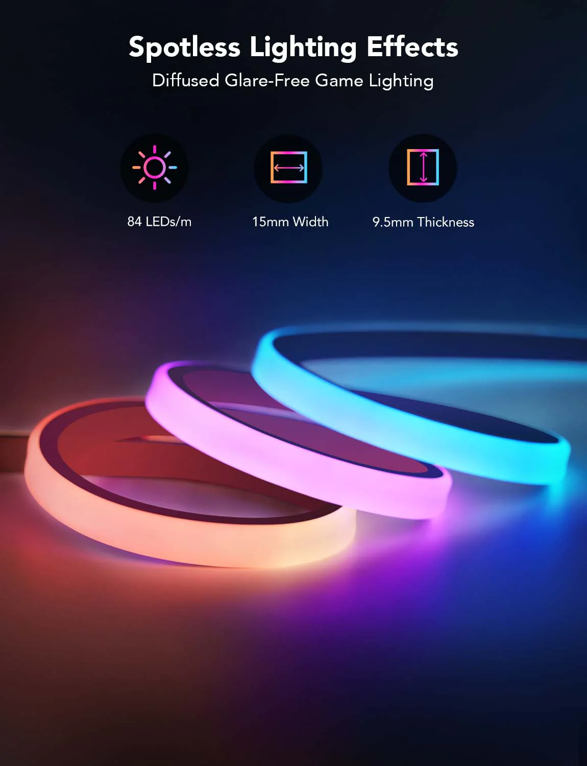 Banda LED Neon Rope Lights Govee H61C3 RGBIC, Sincronizare Muzica, Wi-Fi+Bluetooth, 3m [5]