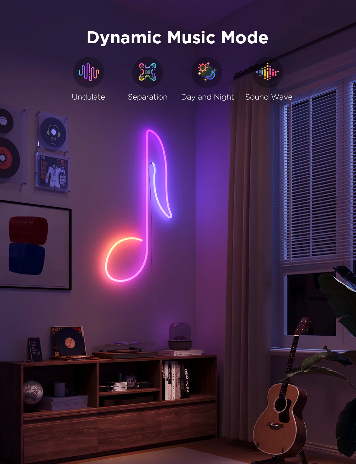 Banda LED Govee Neon Rope 2 H61D4-B RGBIC-negru, Inteligenta, 4m, Sincronizare Muzica, Matter, Wifi, Alexa, Google Asistant [9]