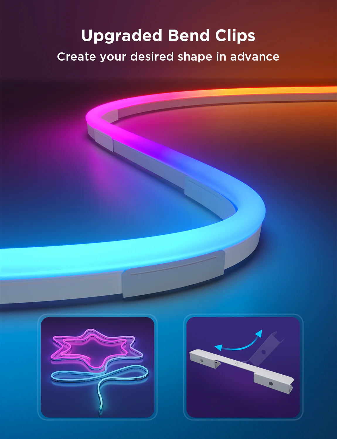 Banda LED Govee Neon Rope 2 H61D4-B RGBIC-negru, Inteligenta, 4m, Sincronizare Muzica, Matter, Wifi, Alexa, Google Asistant [5]