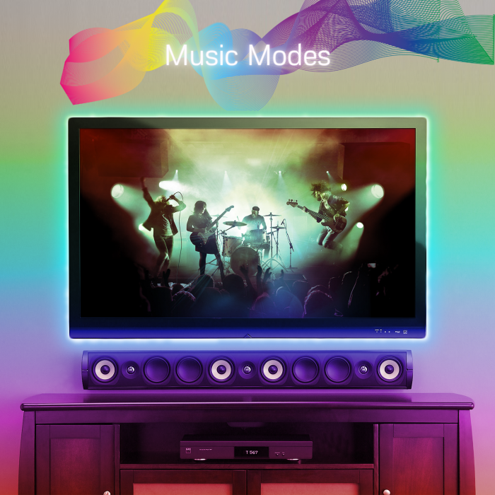 Banda LED Nous Wifi RGBIC F5, 10m, Smart, Sincronizare Muzica [5]