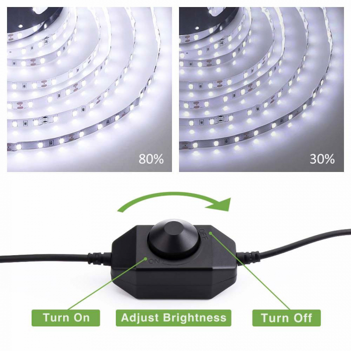 Banda LED Novostella 6m, 360 Leduri Lumina alb rece, Dimmer 6000K [4]