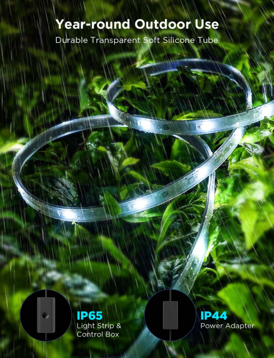 Banda LED Profesionala Govee Phantasy H70A1, RGBICWW, IP65, Sincronizare Muzica, Wifi, 10m, Exterior [5]