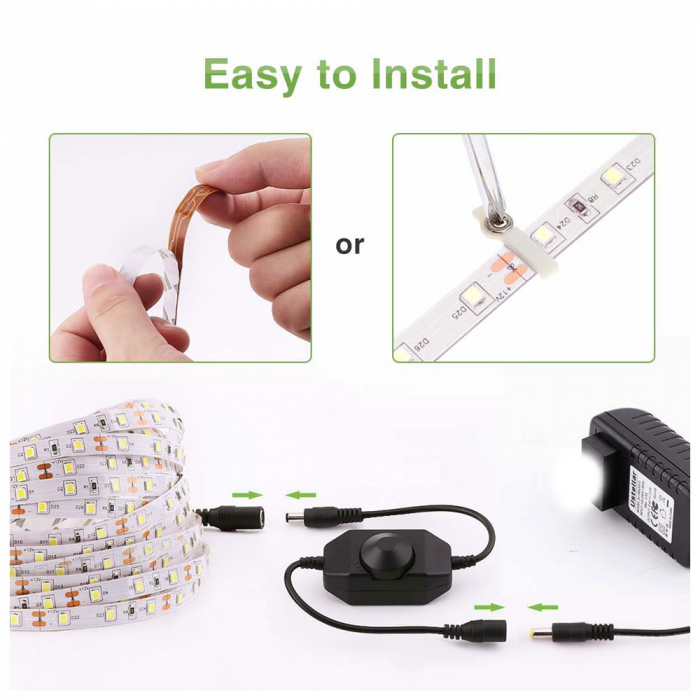 Banda LED Novostella 6m, 360 Leduri Lumina alb rece, Dimmer 6000K [2]