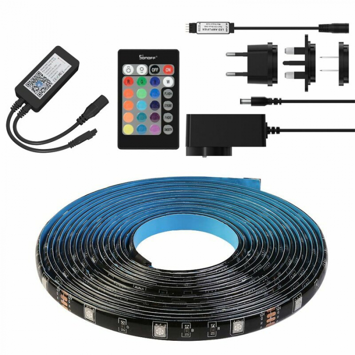 Banda LED Sonoff Wifi RGB L2 5m, Sincronizare Muzica, IP65, Wifi, Bluetooth, Telecomanda [6]