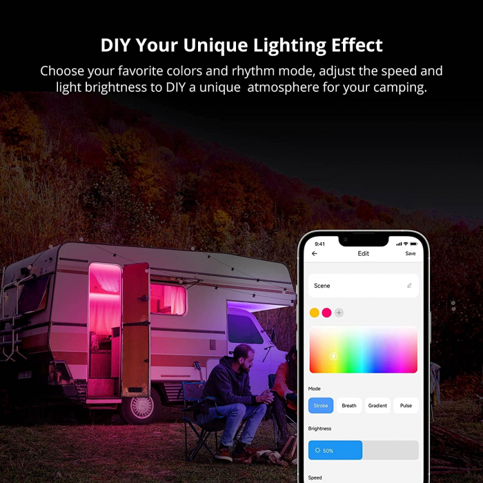 Banda LED Sonoff Wifi RGB L3-5M, 5m, Smart, IP20, Sincronizare Muzica, 90 LED/m, Alimentare USB [8]