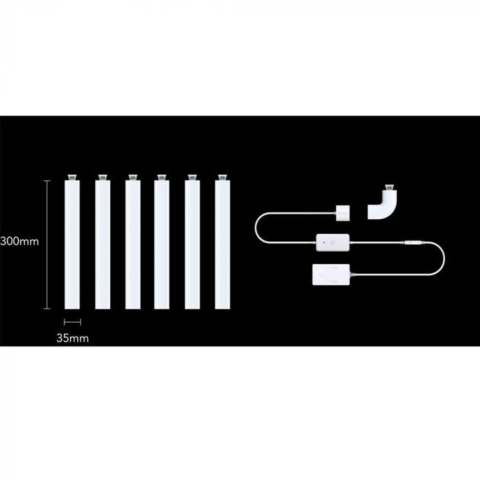 Set 6 buc bara LED Govee Glide Wall Light RGBIC Smart, Sincronizare Muzica, Wifi, Alexa, Google Assistant [7]