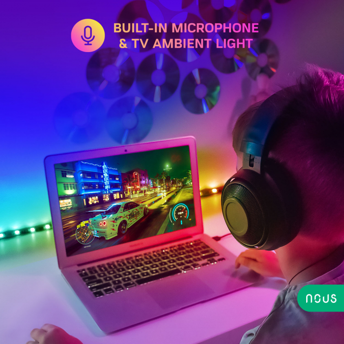 Banda LED TV RGB Nous F9, Smart, Wifi, USB, 2m, LED 5050 [6]