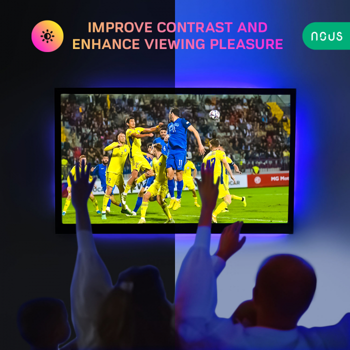 Banda LED TV RGB Nous F7, Smart, USB, 2m, LED 5050, Bluetooth [3]