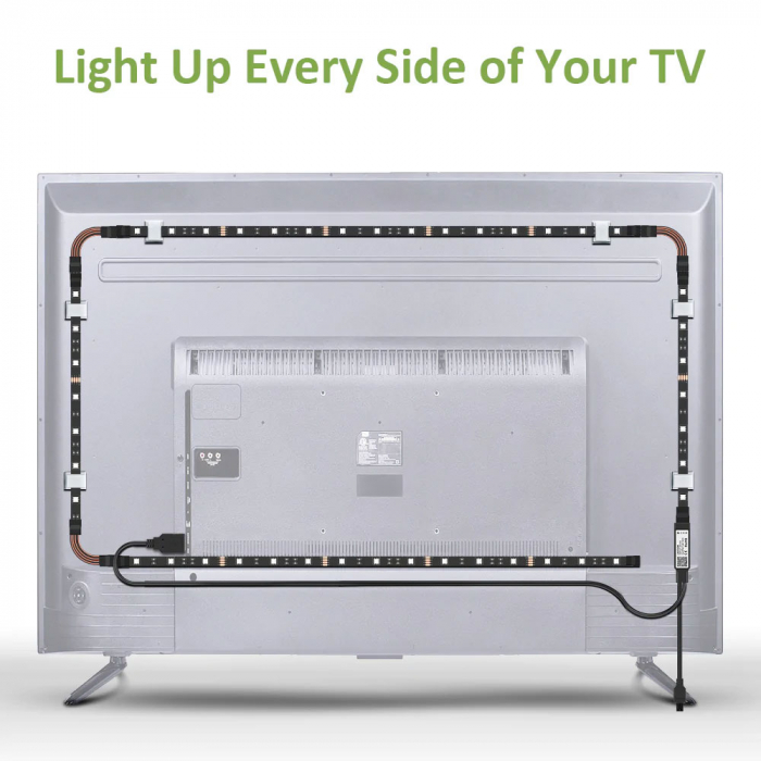 Banda LED TV RGB Ustellar, Smart, USB, Telecomanda, 2m, LED 5050, 60 Leduri [8]