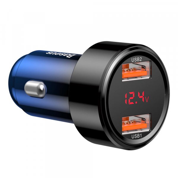 Baseus Incarcator auto Magic PPS QC 4.0+ 2USB negru - albastru 45W [4]