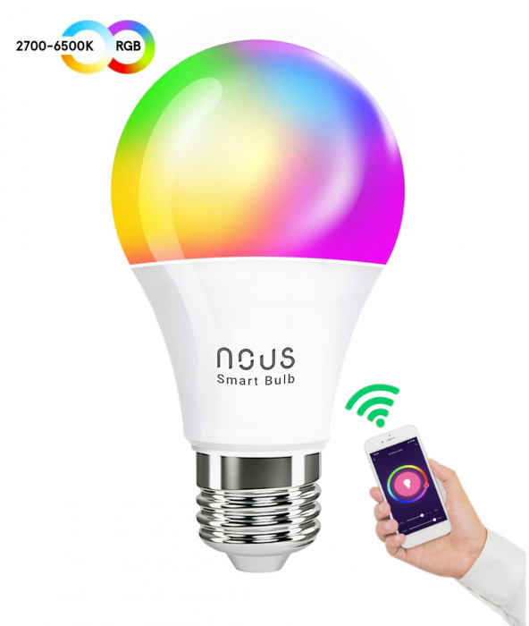 Set 4 becuri LED NOUS P3 RGB Smart, E27, Control din aplicatie [3]