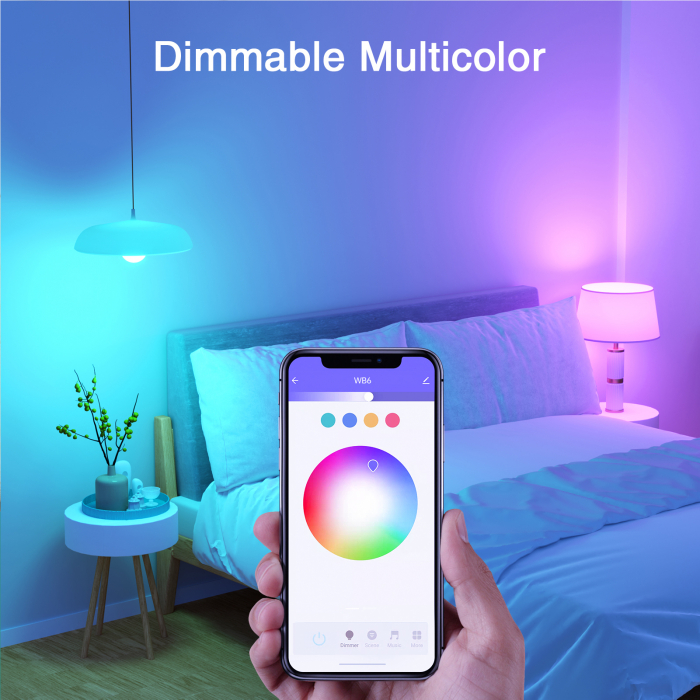 Bec LED RGB Smart Gosund WB6, RGB+CW, 5W, E14, Control din aplicatie [6]