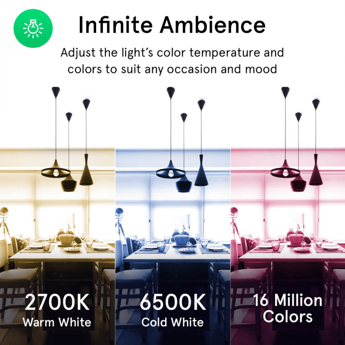 Set 4 Becuri LED RGB Smart NOUS P4, E14, Control din aplicatie [5]