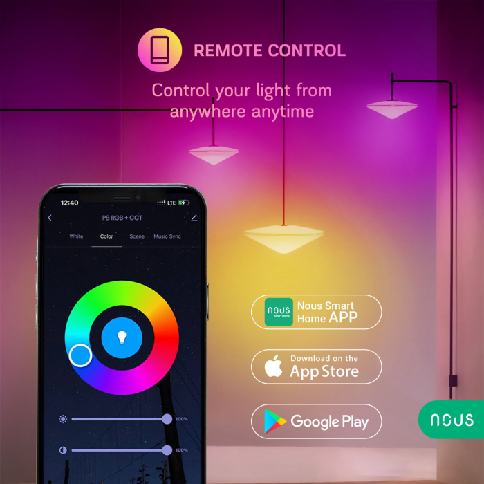 Set 2 becuri LED RGB Smart NOUS P8, GU10, Control din aplicatie [14]