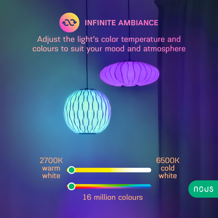 Set 2 becuri LED RGB Smart NOUS P8, GU10, Control din aplicatie [10]