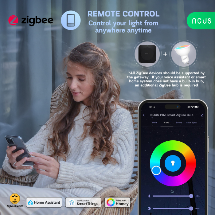 Set 3 Becuri LED Smart NOUS P8Z, ZigBee 3.0, GU10, RGB, 16 Milioane de Culori, Lumina Reglabila 2700-6500K, 4.9W, 420 lm, Compatibile Amazon Alexa si Google Home [7]