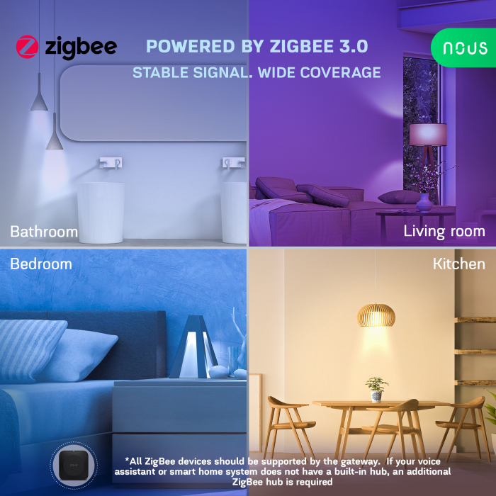 Bec LED Smart NOUS P8Z, ZigBee 3.0, GU10, RGB, 16 Milioane de Culori, Lumina Reglabila 2700-6500K, 4.9W, 420 lm, Compatibil Amazon Alexa si Google Home [4]