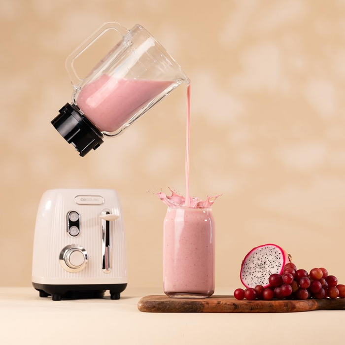 Blender Cecotec Power Black Titanium RetroBeige, 1200W, Bol sticla 1.5L [3]