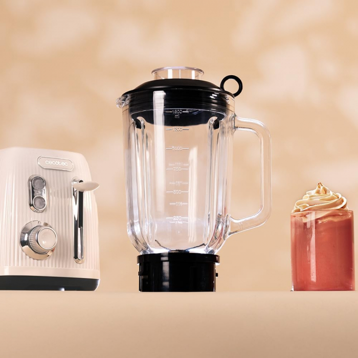 Blender Cecotec Power Black Titanium RetroBeige, 1200W, Bol sticla 1.5L [5]