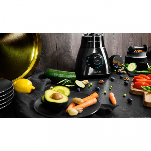 Blender Cecotec Power Black Titanium 1800 Smart, 1800 W, Zdrobire gheata, Bol sticla, Filtru pentru sucuri, 22000-rpm [6]