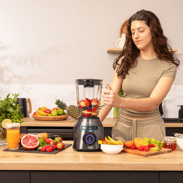 Blender Cecotec Power Black Titanium 2200MAX Smooth, 2200 W, Zdrobire gheata, Bol sticla 1.75L [2]
