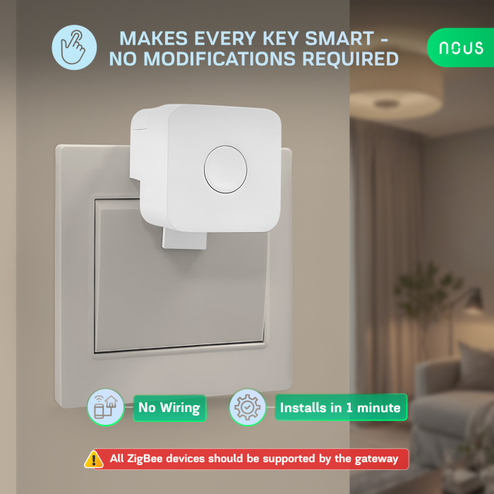 Buton Smart Wireless NOUS C2 Zigbee, dispozitiv automat de apasare butoane, control aplicatie, compatibil Alexa/Google Assistant [2]