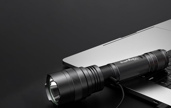 Lanterna SupFire C8-H, 15W, LED, 1500 lm, 4000 mAh, 5 moduri, rezistenta la apa, incarcare USB, Negru [4]