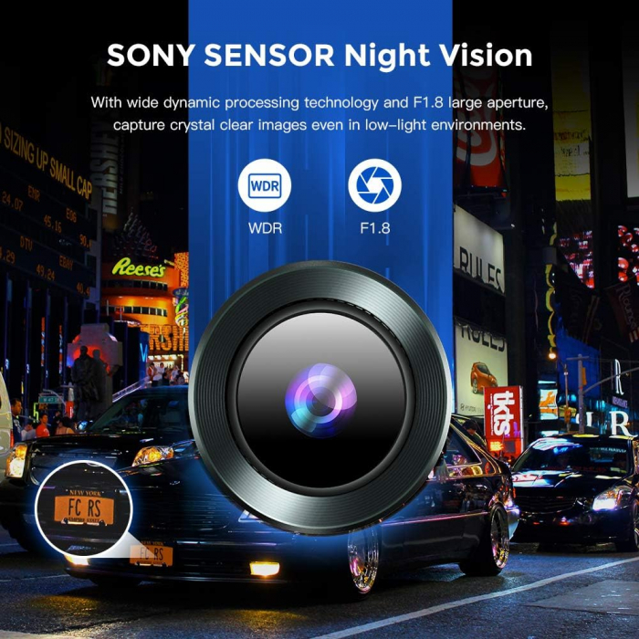 Camera auto DVR AZDOME M550 MAX, Tripla, 4K, WiFi, GPS, Unghi 170°, WDR, G-Sensor, Mod parcare, Card 64Gb inclus [7]
