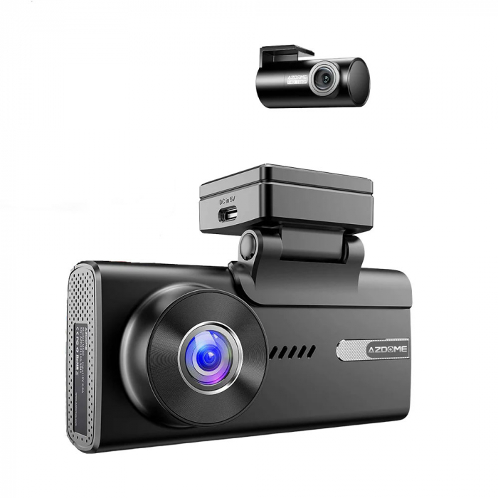 Camera auto DVR AZDOME M580-2CH, Dubla, 5K, 5GHz WiFi, GPS ,5GHz, WDR, G-Sensor, Mod parcare, Card 64Gb inclus [10]
