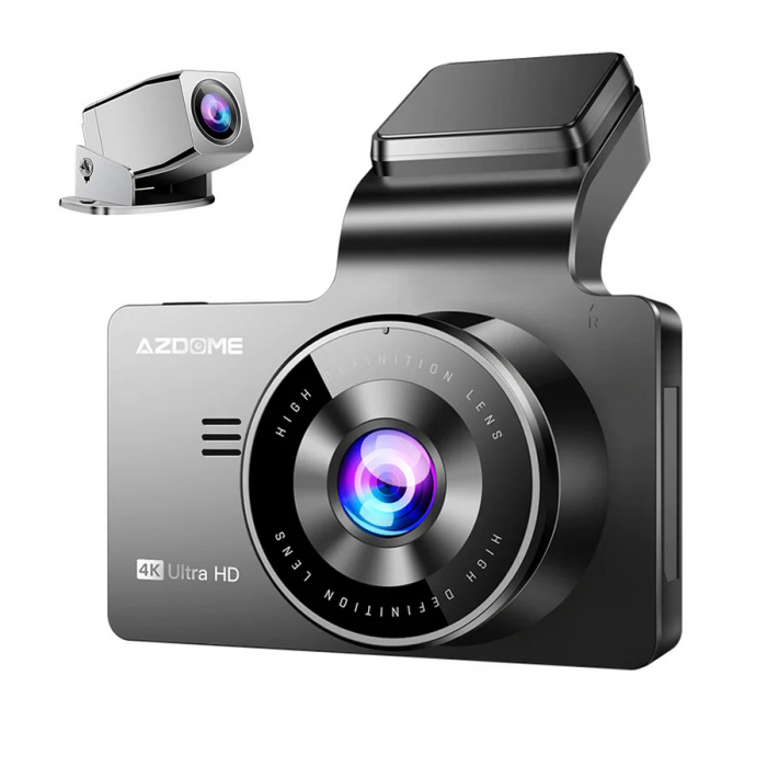 Camera auto DVR AZDOME M63, Dubla, 4K + 1080P, WiFi, GPS, Unghi 170°, WDR, G-Sensor, Mod parcare, Night Vision [2]