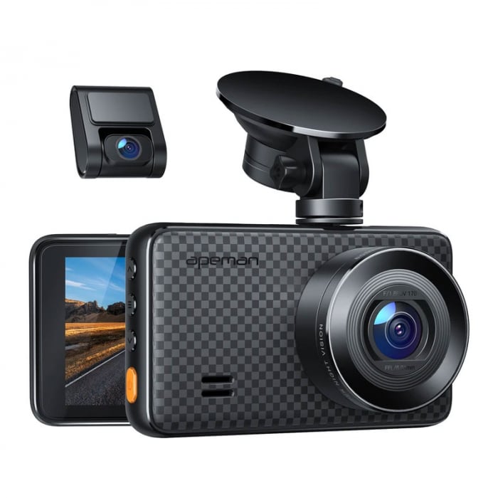 Camera auto DVR Dubla APEMAN C860, Senzor Sony IMX335,1520P Ultra HD, Bord si Spate, Unghi 170 grade, WDR, G-Sensor, Mod parcare, Filmare in bucla [1]