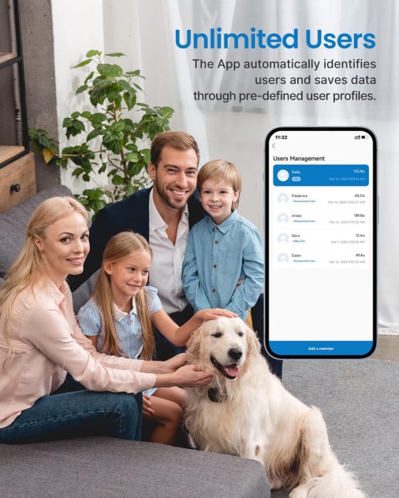 Cantar de baie Smart Renpho WBE28, Wifi, Bluetooth, Maxim 180Kg, 13 masuratori, BMI, Compatibil cu Samsung Health, Apple Health, Google Fit and Fitbit sync. [9]