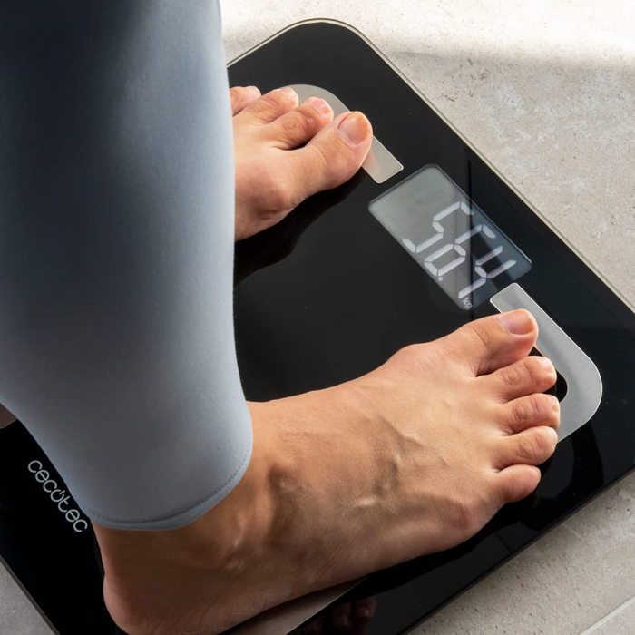 Cantar de baie digital Cecotec 4090 Surface Precision 9500 Smart Healthy, Ecran LCD, Maxim 180 kg, TenBIA, Four Precision, BabyWeight, Negru [3]
