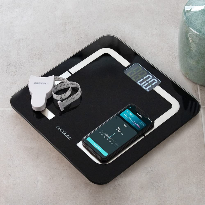 Cantar de baie digital Cecotec 4090 Surface Precision 9500 Smart Healthy, Ecran LCD, Maxim 180 kg, TenBIA, Four Precision, BabyWeight, Negru [6]