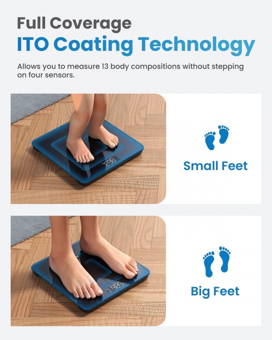 Cantar de baie Smart Renpho R-A016,  Bluetooth, Maxim 180Kg, negru,mod de sarcina, 13 masuratori, BMI, Compatibil cu Samsung Health, Apple Health, Google Fit and Fitbit sync. - Resigilat [7]