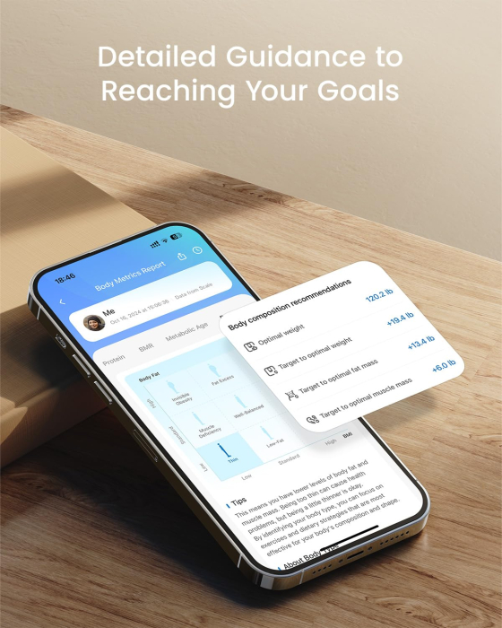 Cantar SMART Digital RENPHO R-A031 – Body Composition, Wifi, Bluetooth, Greutate, BMI, Grasime Corporala, Muschi, Oase, Apple Health, Fitbit, Samsung Health [3]