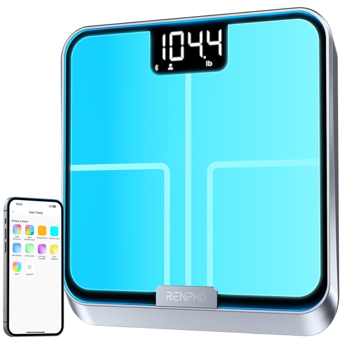 Cantar smart RENPHO R-A017 – Bluetooth, 13 masuratori corporale, LED display si lumini ambientale, cantar inteligent pentru corp 180 kg [1]
