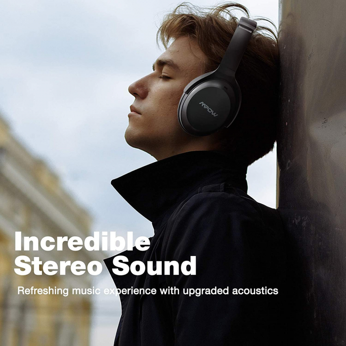 Casti audio Mpow H12 IPO, Active Noise Canceling, Bluetooth 5.0, USB-C, Bas puternic, Microfon CVC8.0, Autonomie 40 ore, True Wireless - Resigilat [6]