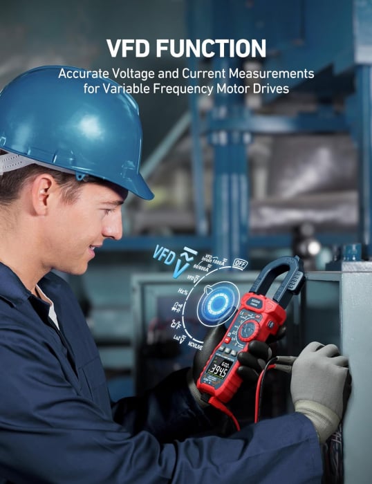 Clampmetru (cleste ampermetric) Multimetru digital AstroAI CM600, 6000 Counts, 1000A TRMS, Auto-ranging, Masoara Tensiunea, curentul AC/DC, rezistența, capacitatea, frecvența, continuitatea, testarea [5]