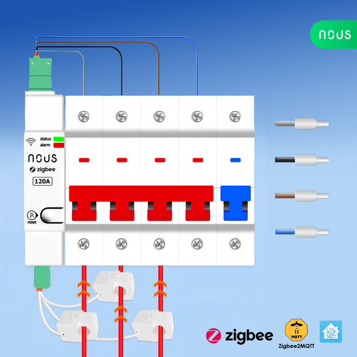 Contor electric NOUS D4Z ZigBee Smart DIN 120A, monitor consum in timp real , montare pe sina DIN [5]