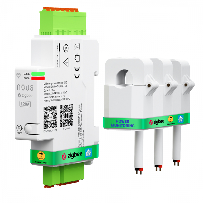 Contor electric NOUS D4Z ZigBee Smart DIN 120A, monitor consum in timp real , montare pe sina DIN [8]