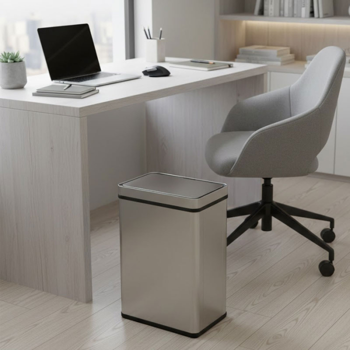 Cos de gunoi cu senzor automat Rovotec SD-807, Inox, 60L, Filtru carbon, Deschidere cu senzor sau touch, Inel sac de gunoi [5]