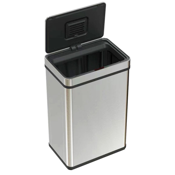 Cos de gunoi cu senzor automat Rovotec SD-807, Inox, 60L, Filtru carbon, Deschidere cu senzor sau touch, Inel sac de gunoi [3]